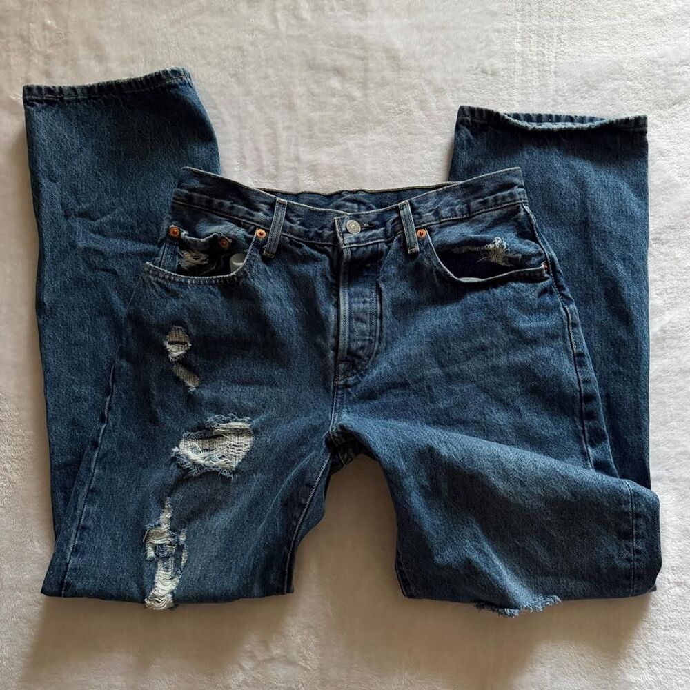 levi's denim ripped jeans